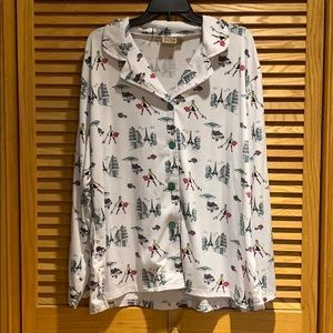 Paris themed long sleeve pajama top (top only)